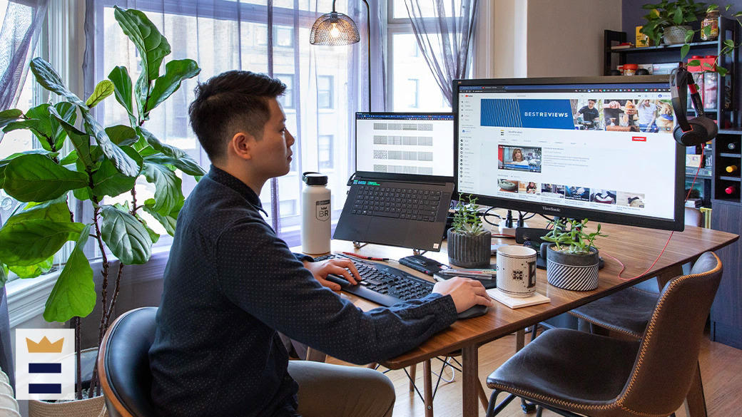 Remote worker at a home office